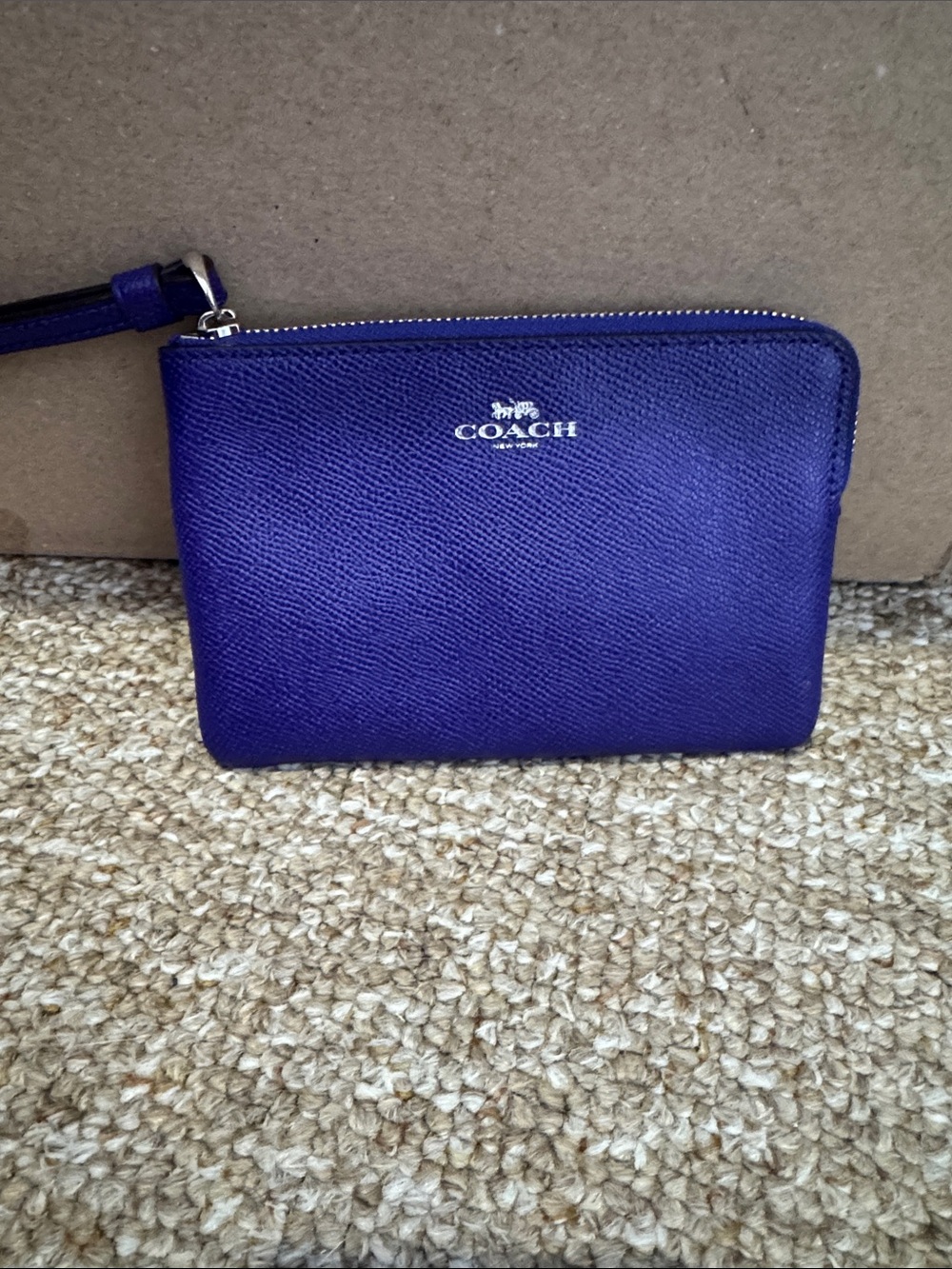 Coach Deep Purple Saffiano Wristlet nwot